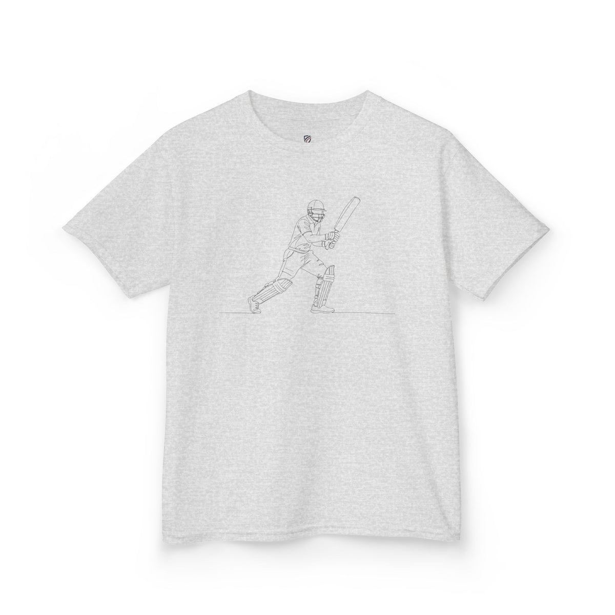 T Shirt Kids, Cricket Batsman 2 minimalist sketch design, Cotton, Various Colours