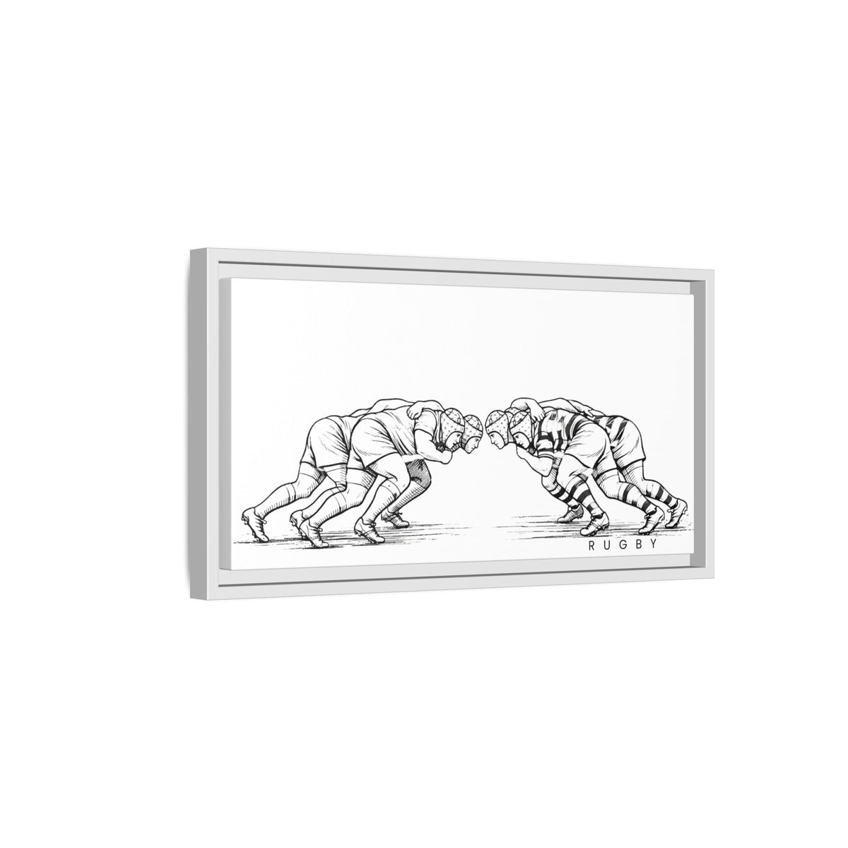 Print, Rugby Scrum,  Matte Canvas Print Framed Art
