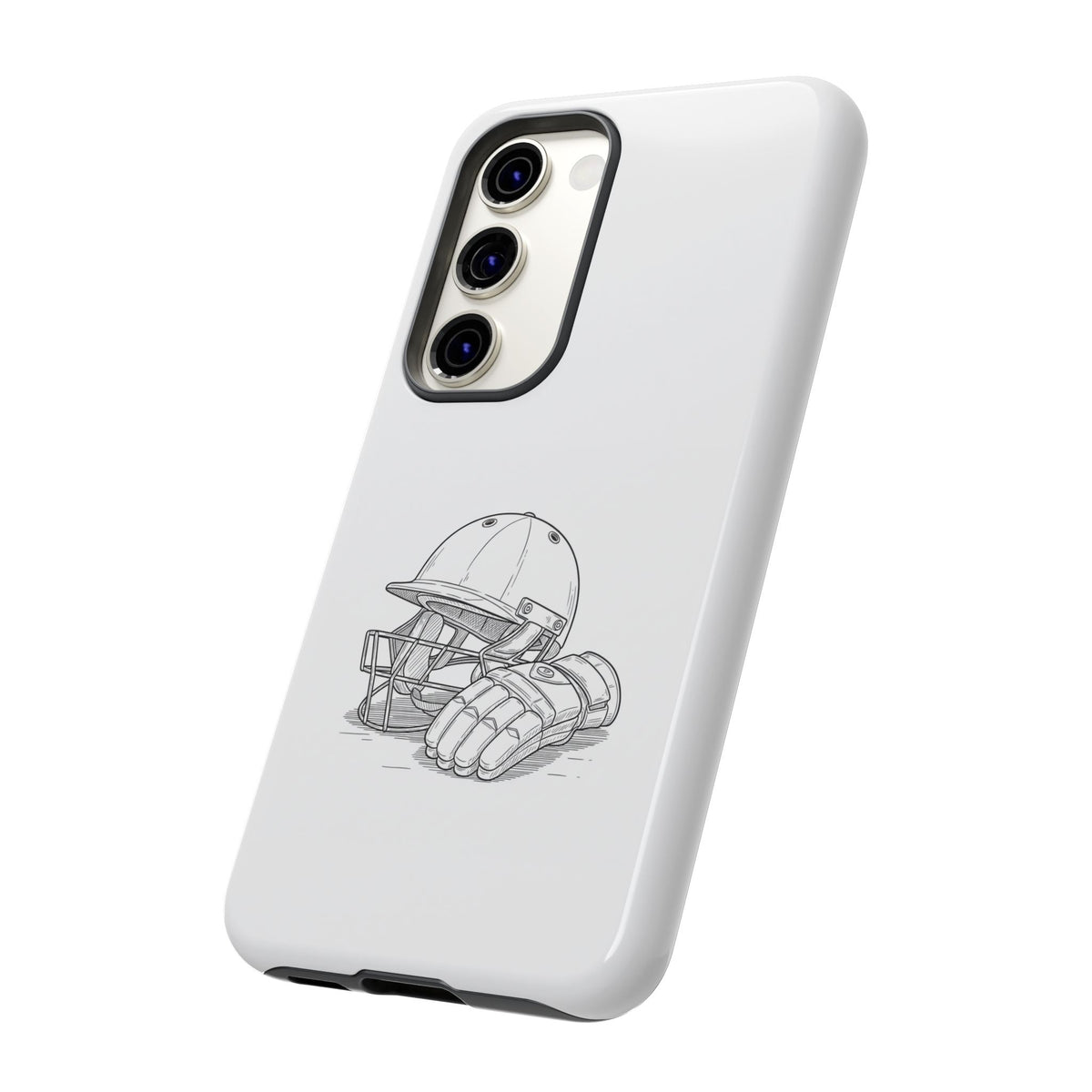 Phone Case, Cricket Gloves & Helmet Sketch, Tough Case