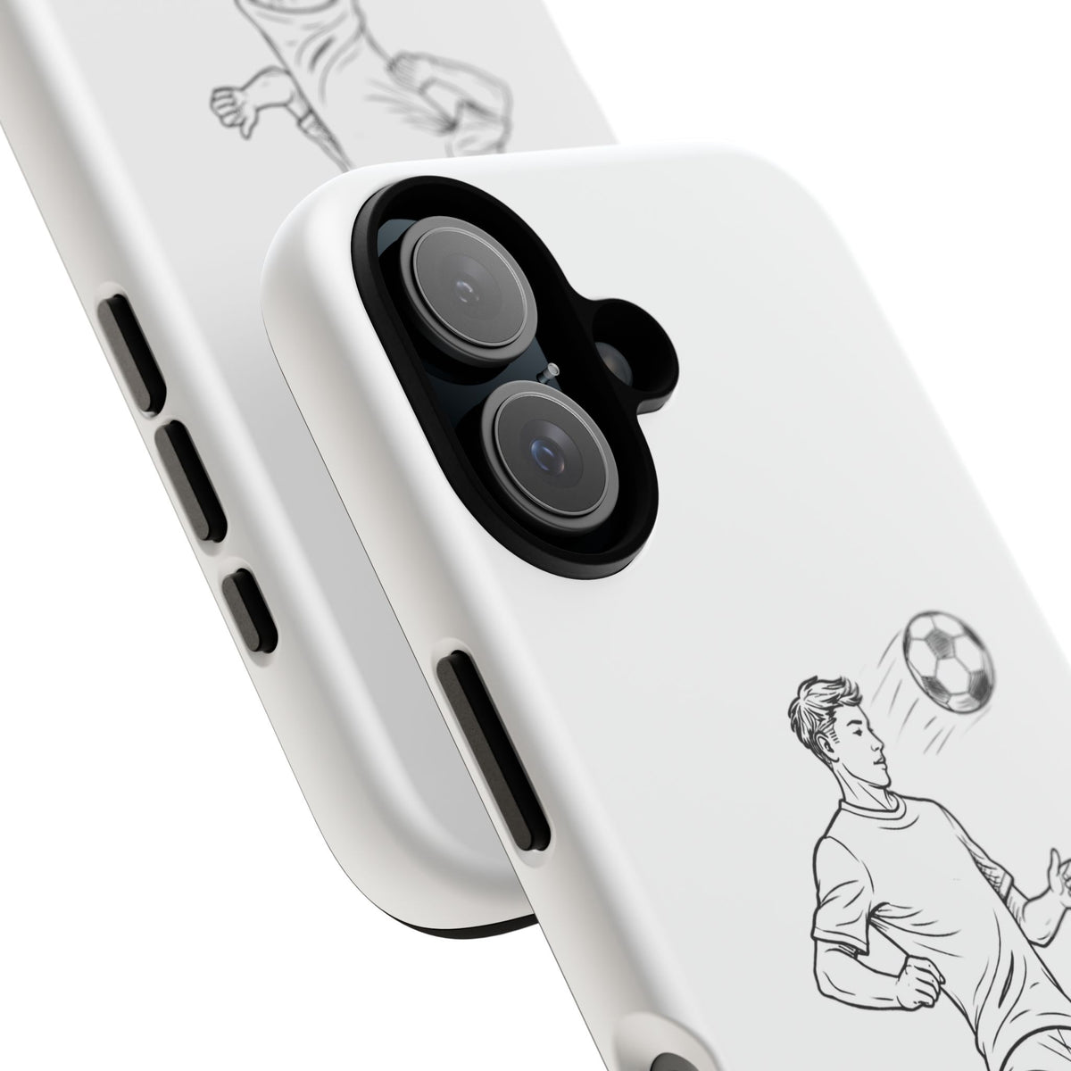 Phone Case, Football Chest-control Minimalist sketch Design, Tough Case