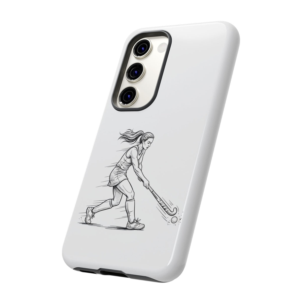 Phone Case, Hockey, Female  Player Minimalist sketch design, Tough Case