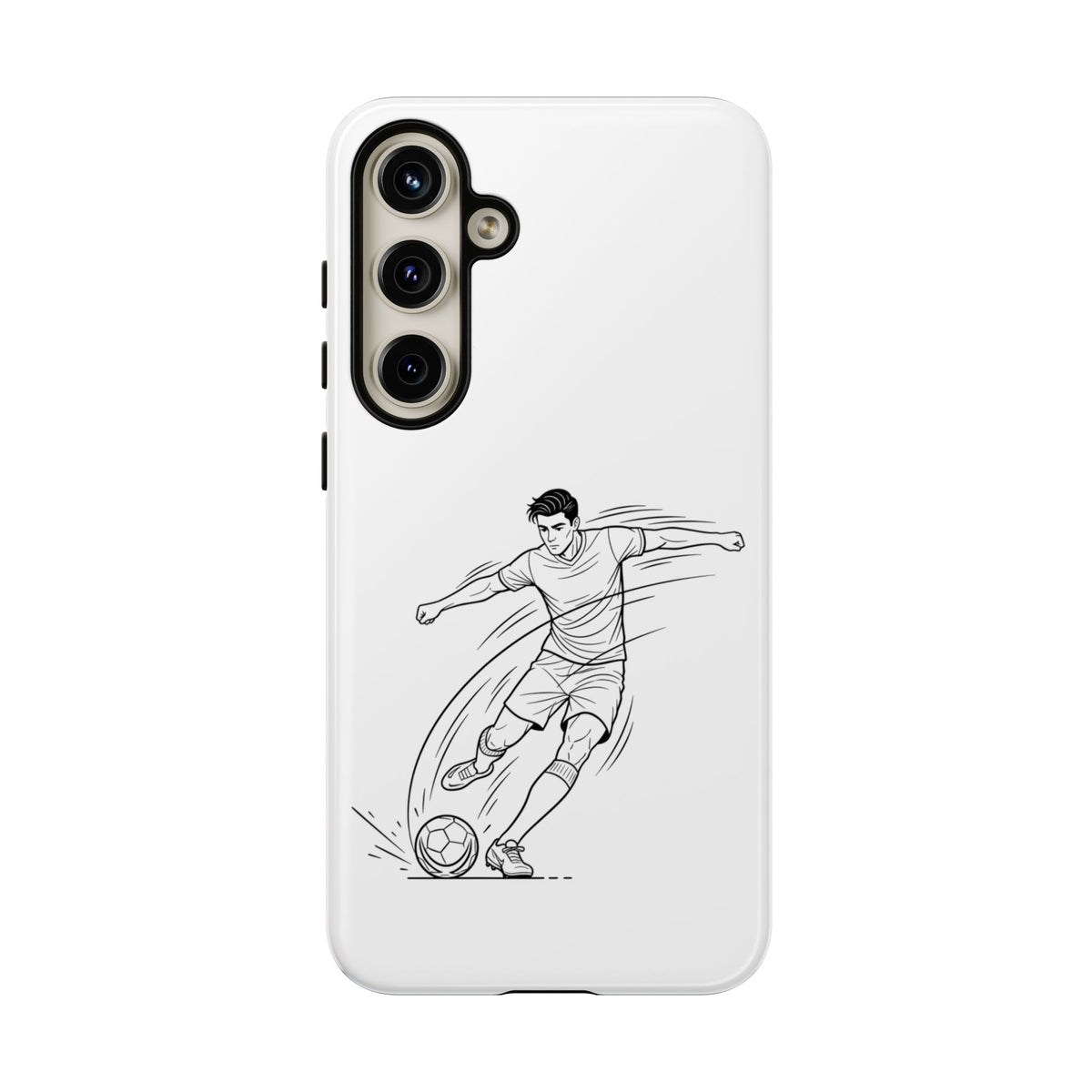 Phone Case, Football Free Kick / Strike Minimalist sketch Design, Tough Case