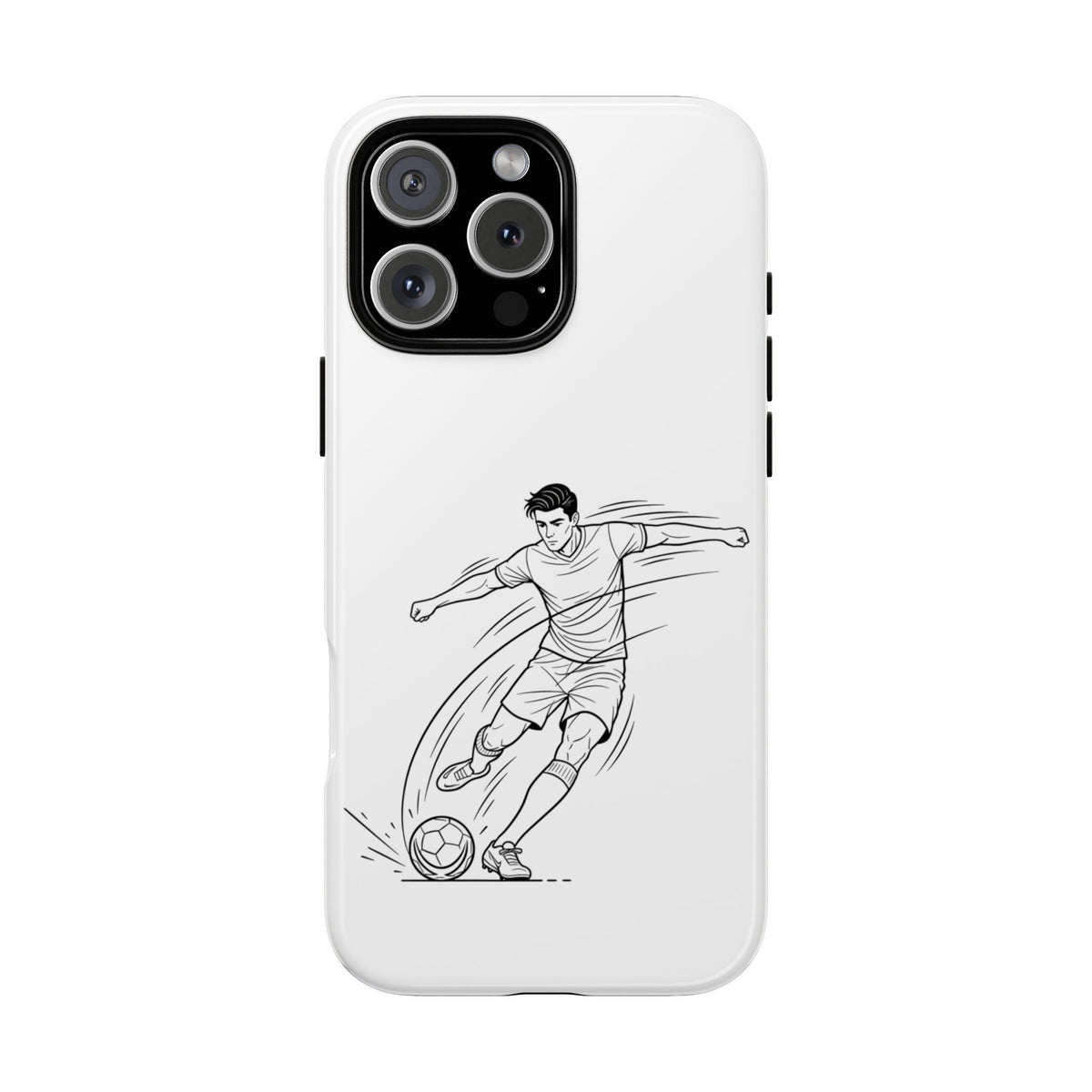 Phone Case, Football Free Kick / Strike Minimalist sketch Design, Tough Case