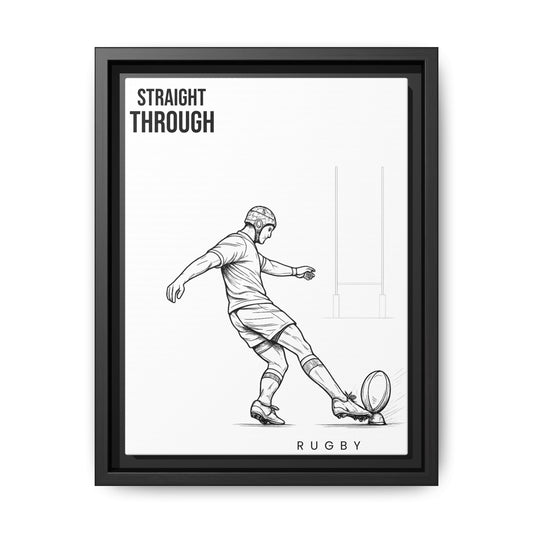Print, Rugby Conversion Kick - Straight Through, Matte Canvas Print Framed Art