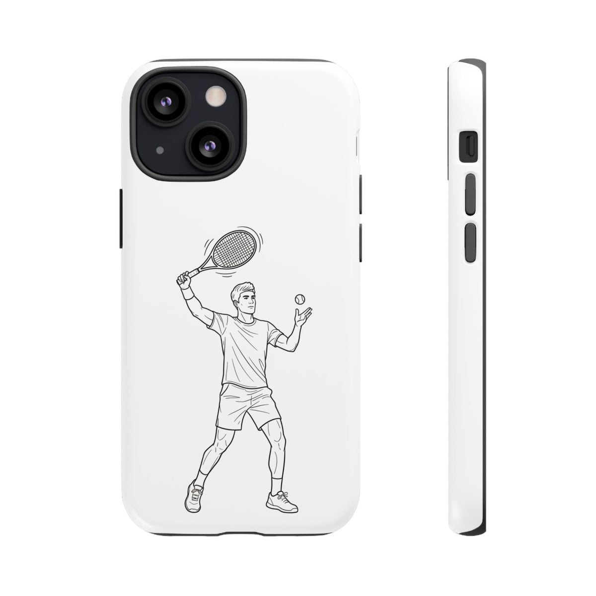 Phone Case, Racket Sports, Tennis Player overhead shot Design, Tough Case