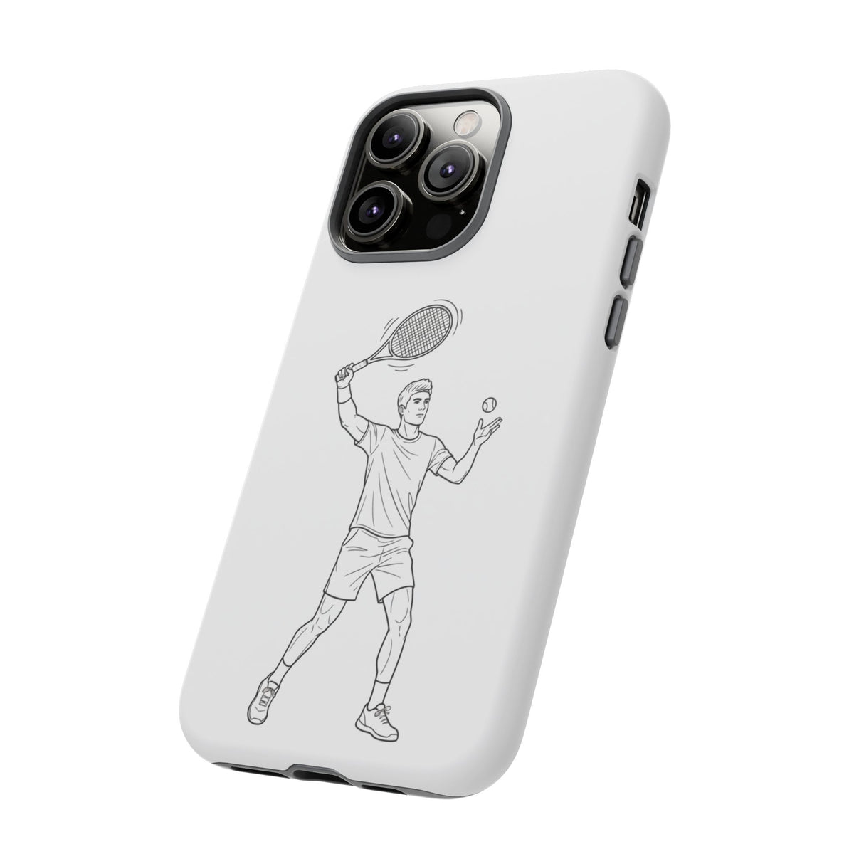 Phone Case, Racket Sports, Tennis Player overhead shot Design, Tough Case