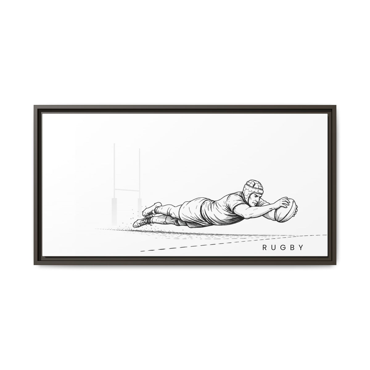 Print, Rugby Try, Matte Canvas Framed Wall Art