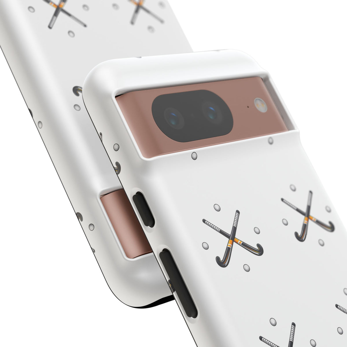 Phone Case, Hockey Repeated Crossed Sticks & Balls Pattern, Tough Case