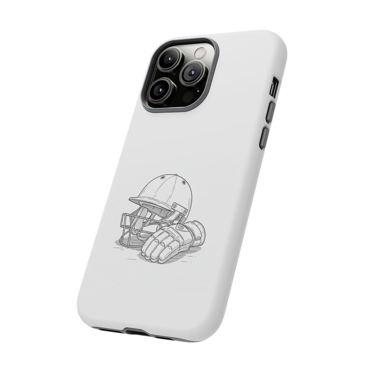 Phone Case, Cricket Gloves & Helmet Sketch, Tough Case