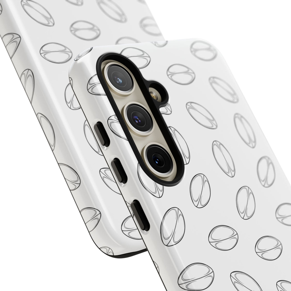 Phone Case, Rugby Ball Minimalist Sketch Pattern, Tough Case