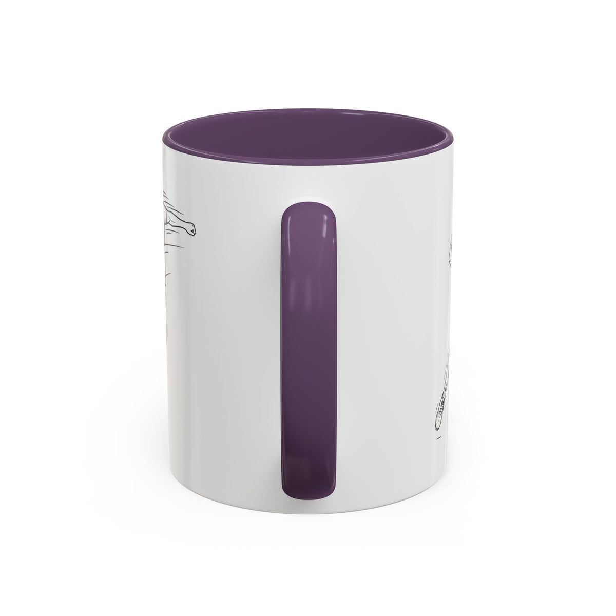 Mug, Football Players, Minimalistic Sketch design, Ceramic 325ml / 11oz, CHOICE of coloured inner