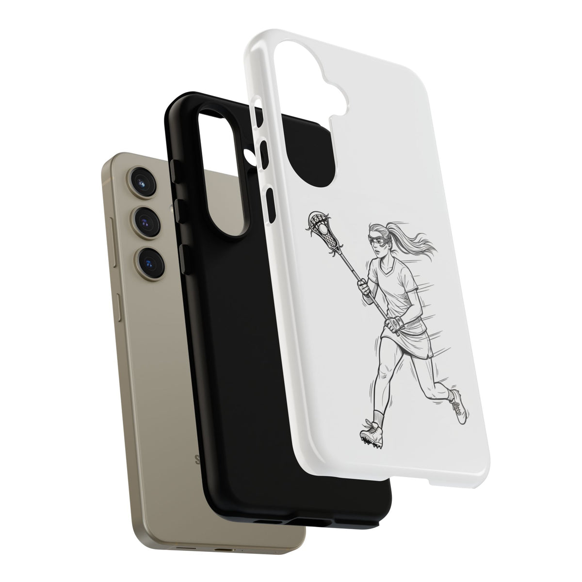 Phone Case, Lacrosse Player Sketch, Tough Case