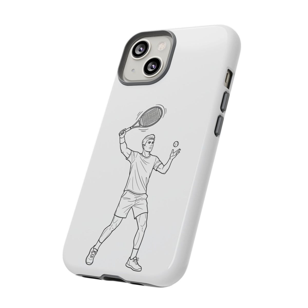 Phone Case, Racket Sports, Tennis Player overhead shot Design, Tough Case