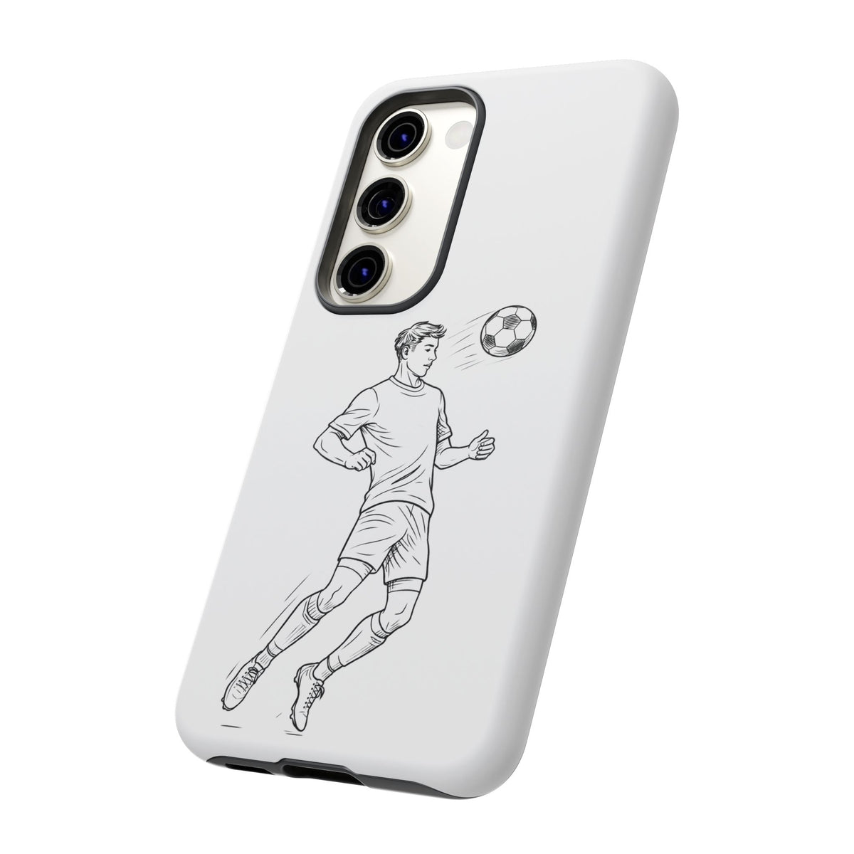 Phone Case, Football Chest-control Minimalist sketch Design, Tough Case