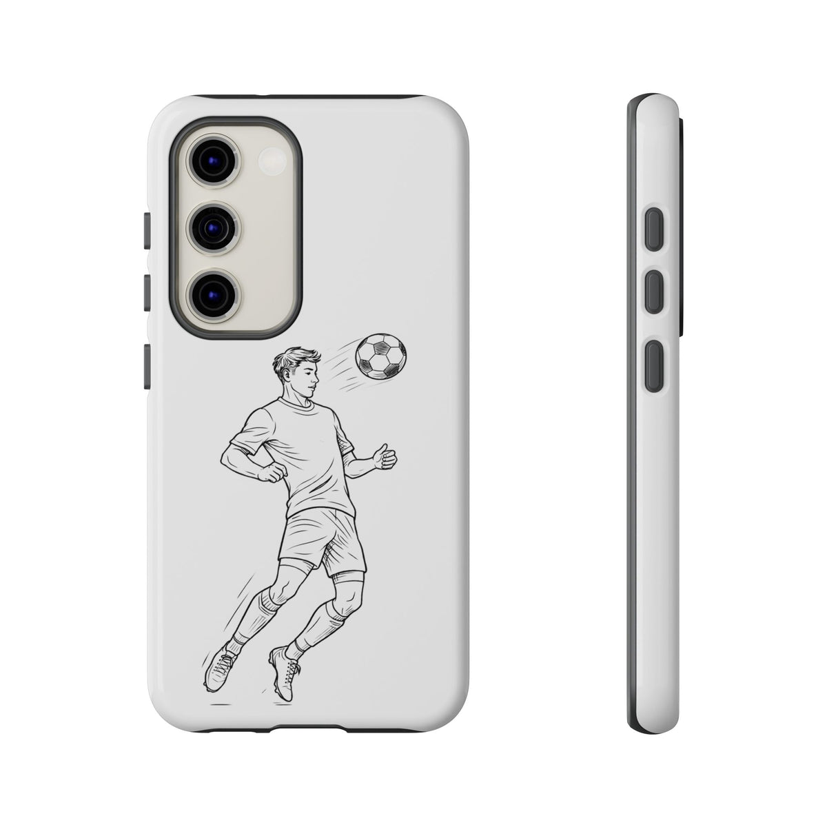 Phone Case, Football Chest-control Minimalist sketch Design, Tough Case