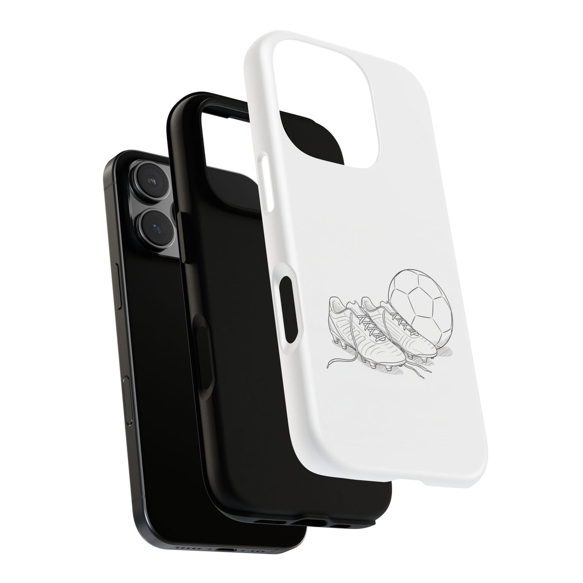 Phone Case, Football Boots & Ball Sketch , Tough Case