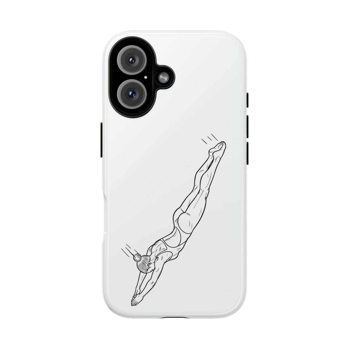 Phone Case, Platform Diver Minimalist Sketch, Tough Case