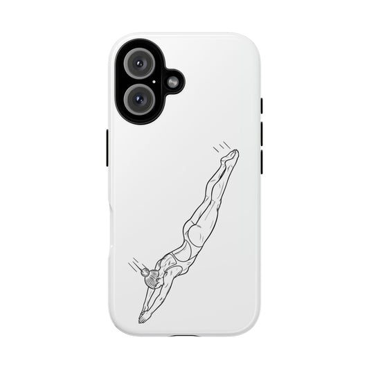 Phone Case, Platform Diver Minimalist Sketch, Tough Case