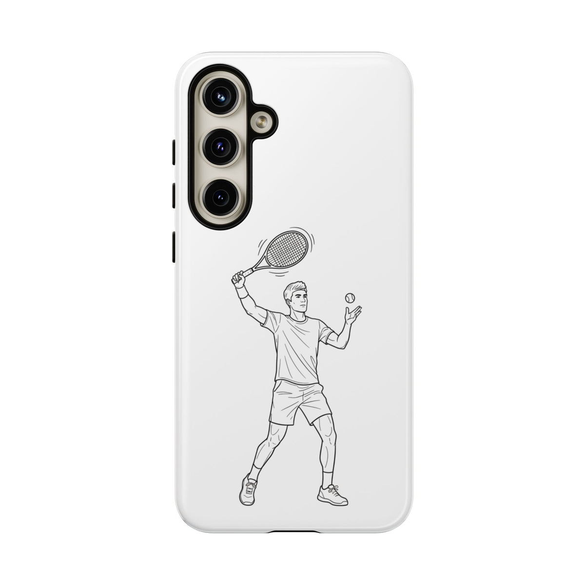 Phone Case, Racket Sports, Tennis Player overhead shot Design, Tough Case