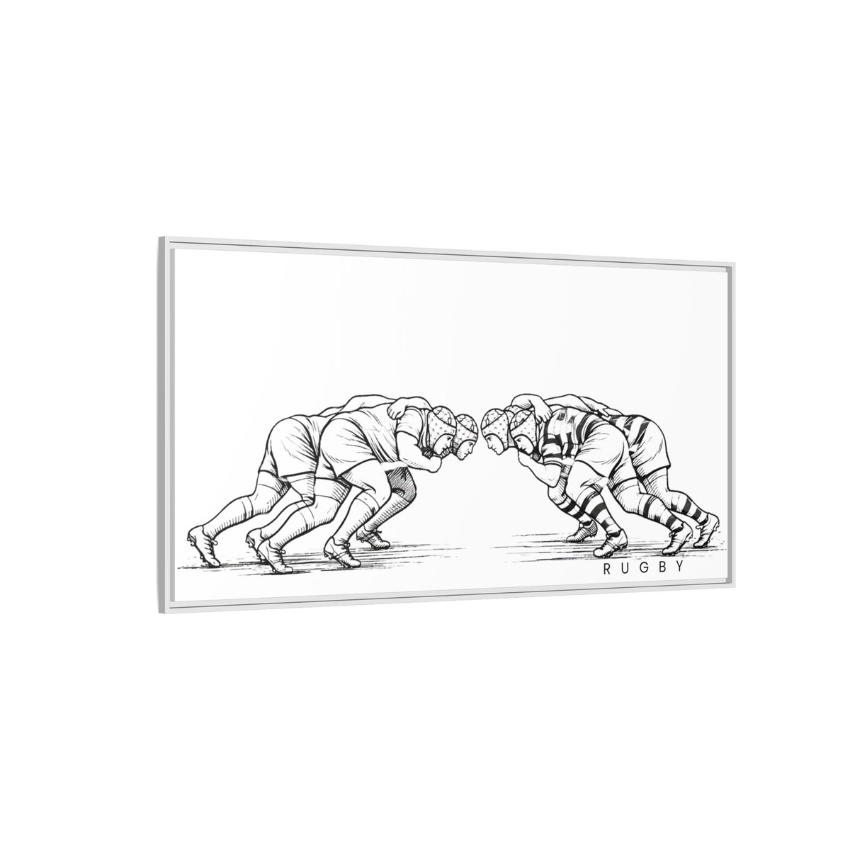 Print, Rugby Scrum,  Matte Canvas Print Framed Art