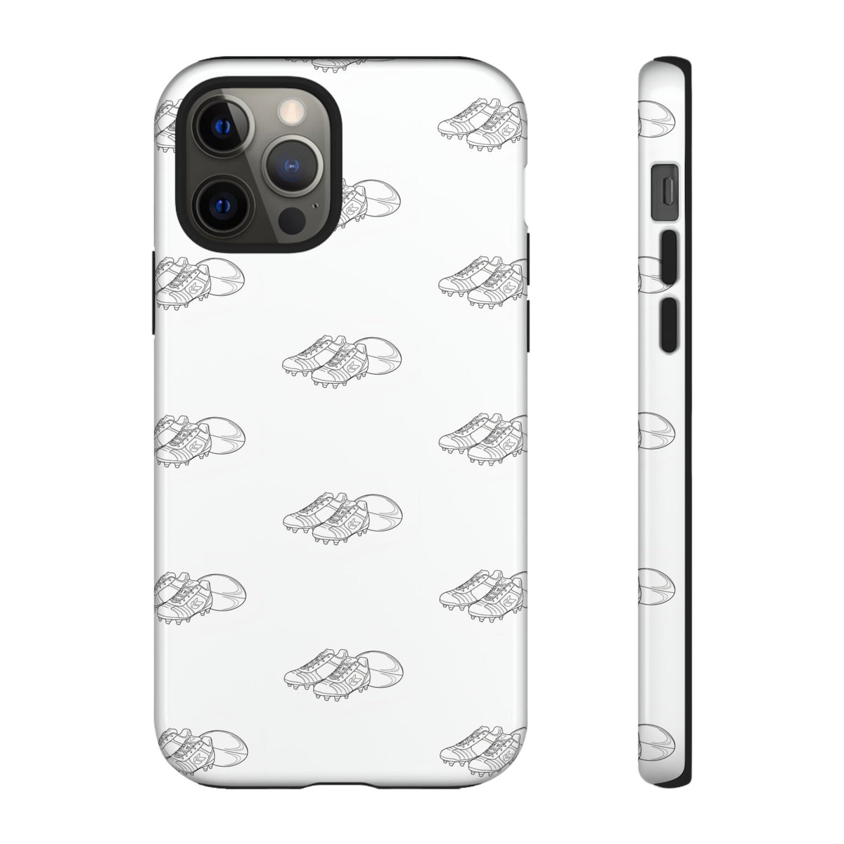 Phone Case Rugby Boots & Ball Repeat Pattern Tough Cases