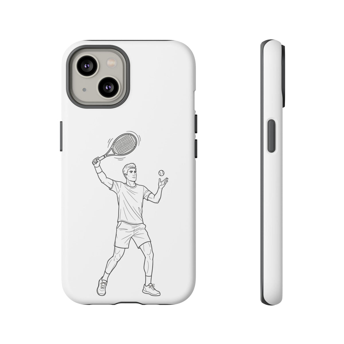Phone Case, Racket Sports, Tennis Player overhead shot Design, Tough Case