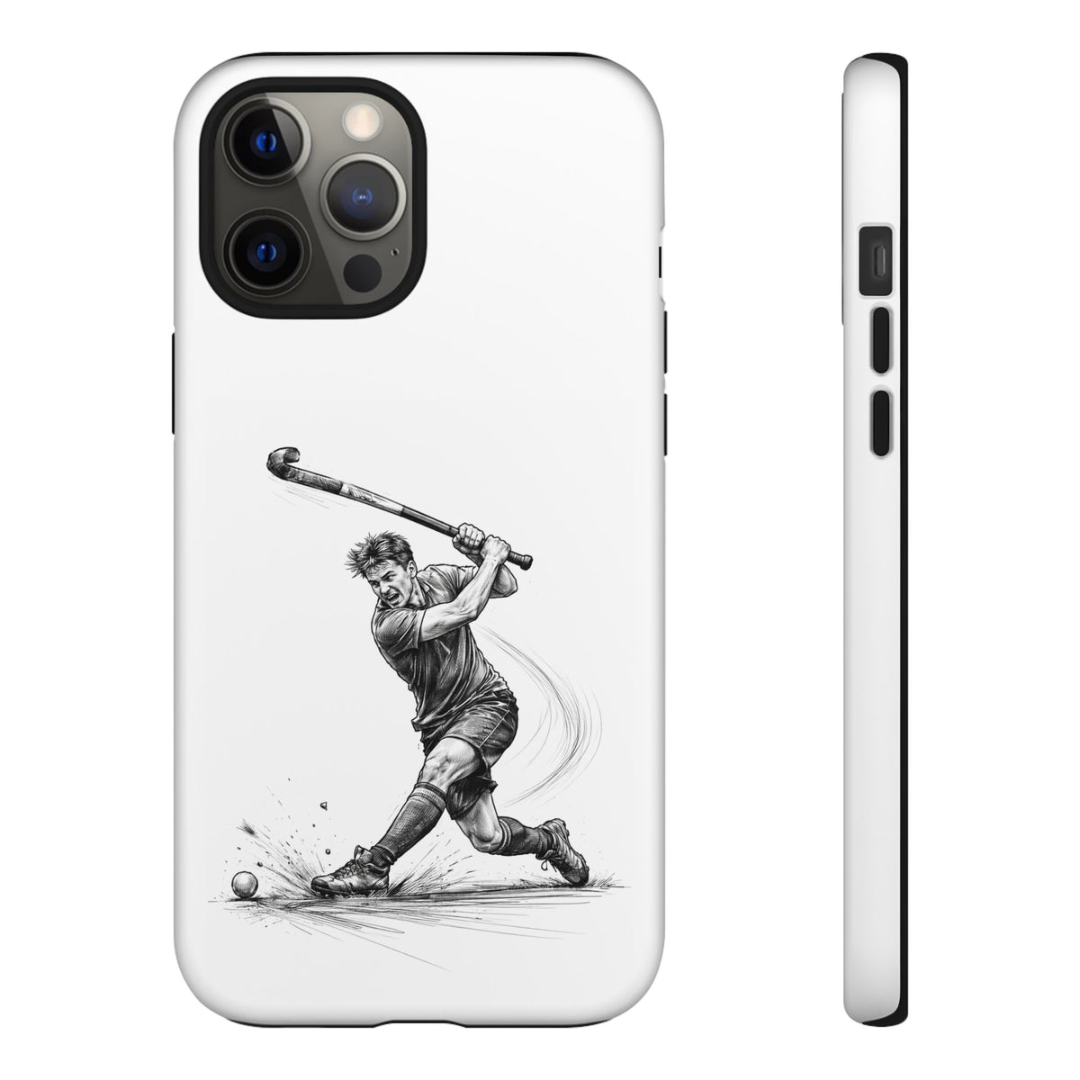 Phone case, Male Hockey Player Tomahawk Sketch,  Tough case
