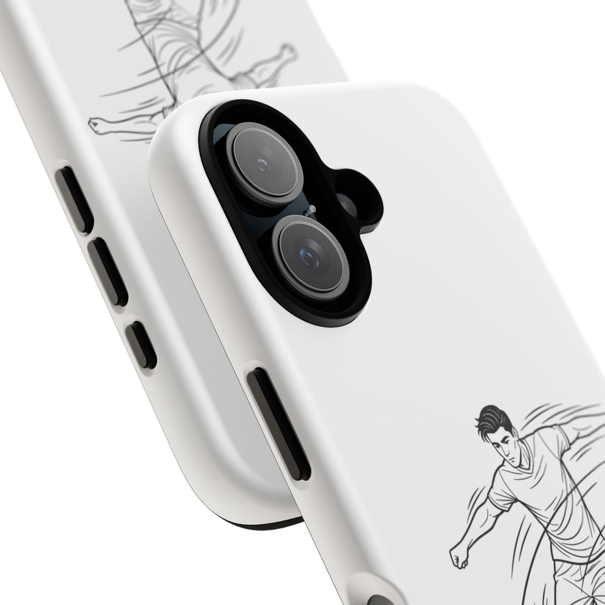 Phone Case, Football Free Kick / Strike Minimalist sketch Design, Tough Case