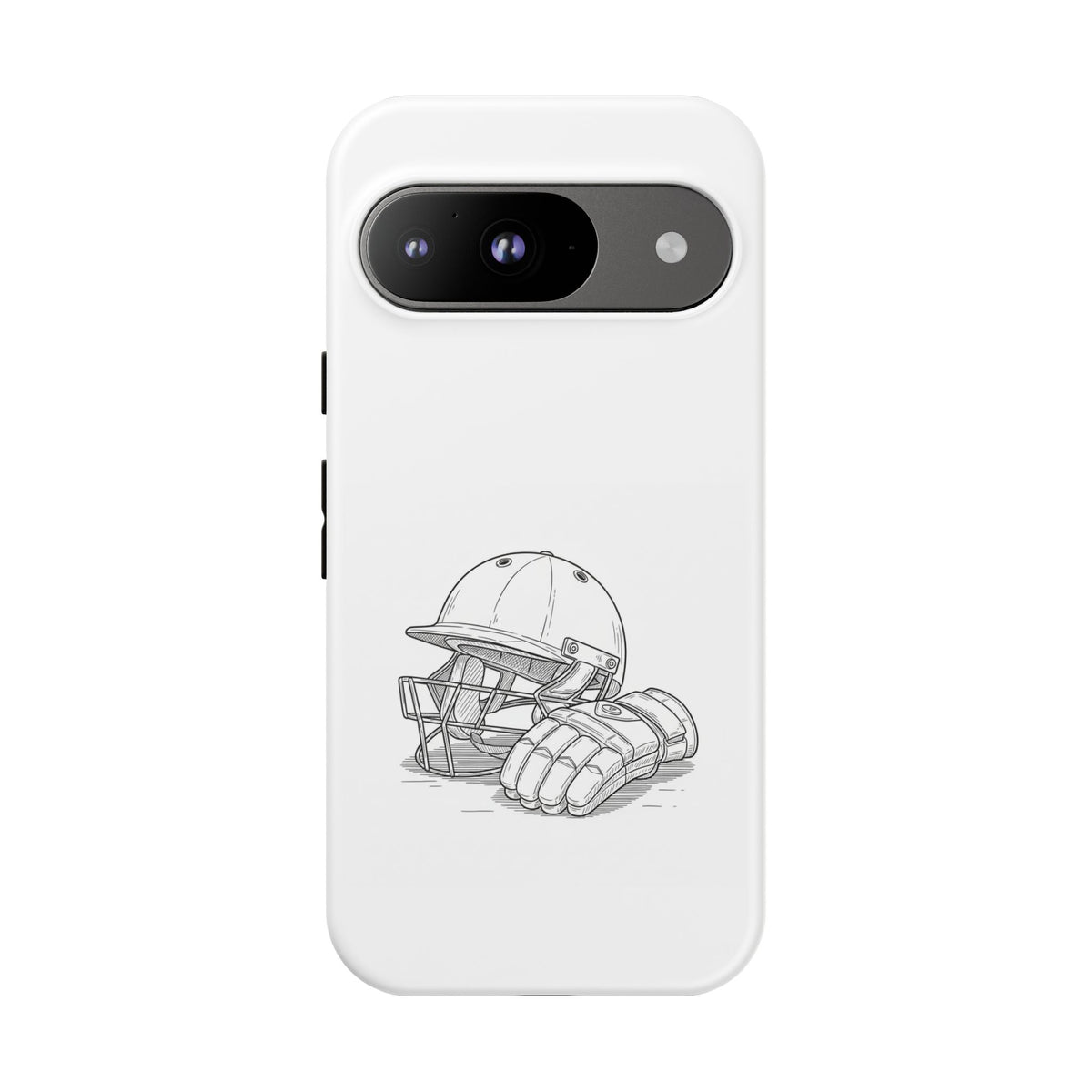 Phone Case, Cricket Gloves & Helmet Sketch, Tough Case