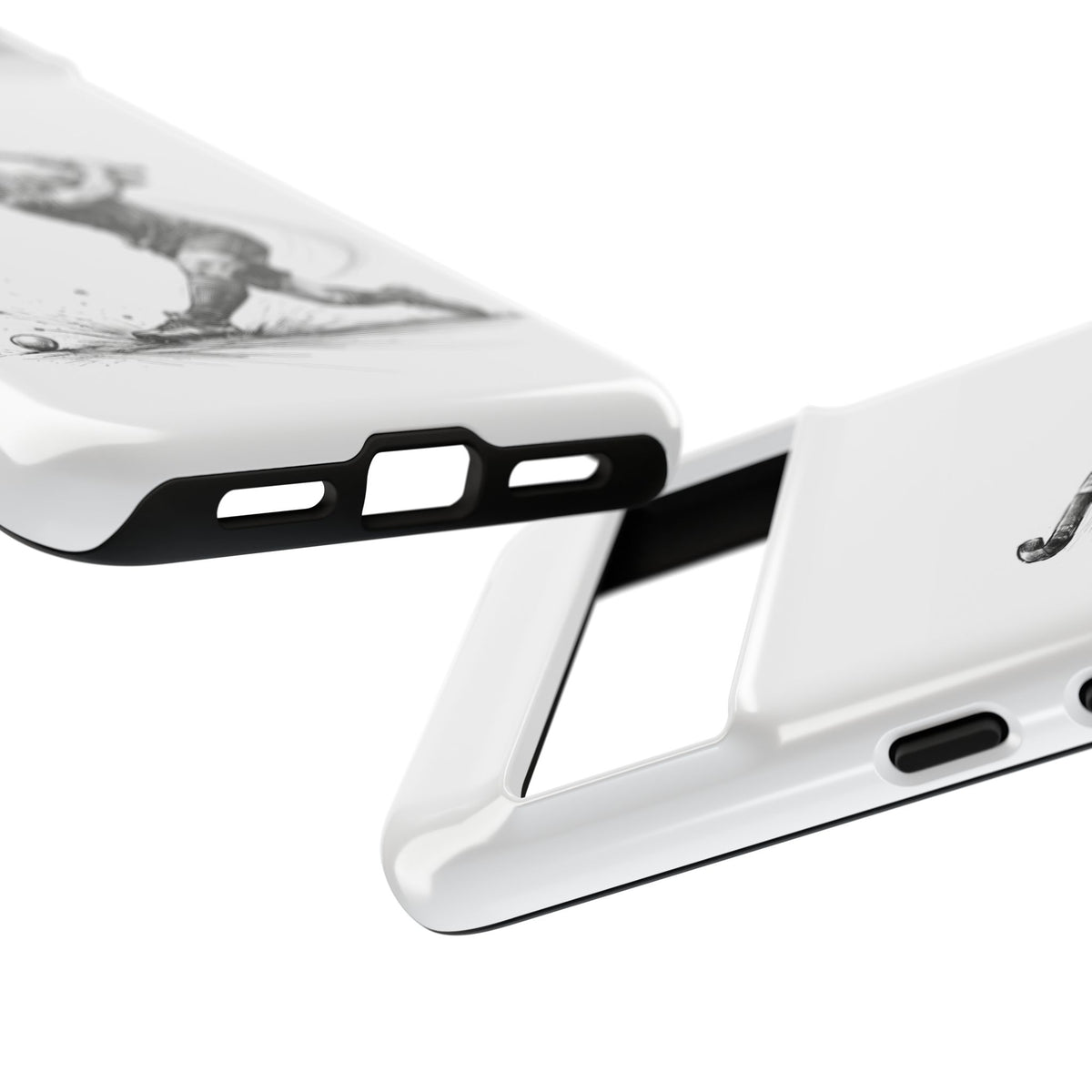 Phone case, Male Hockey Player Tomahawk Sketch,  Tough case