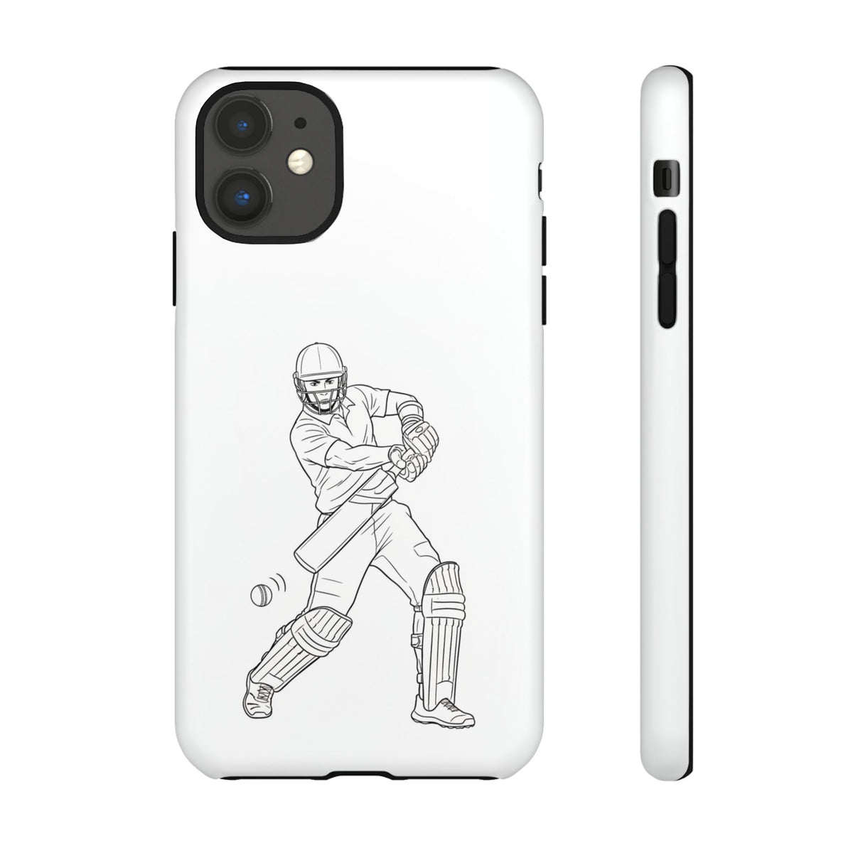 Phone Case, Cricket Batsman Sketch, Tough Case