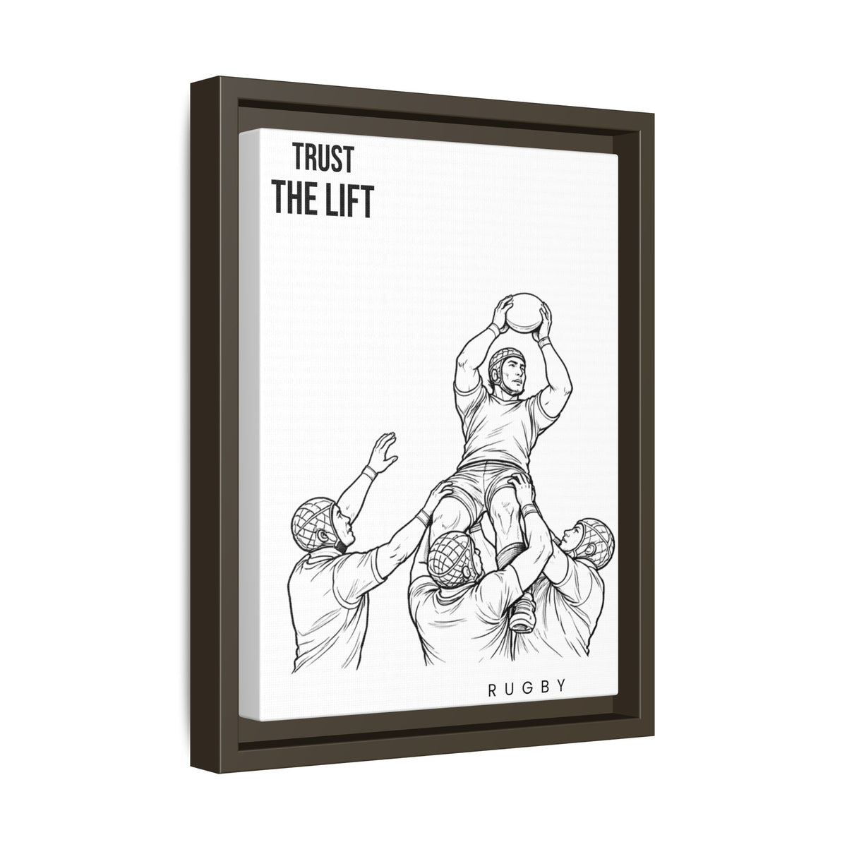 Print, Rugby Line-Out Trust The Lift , Matte Canvas Print Framed Art