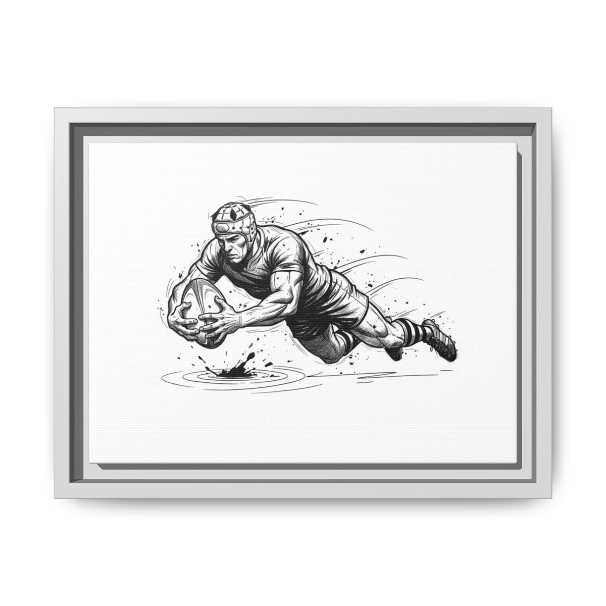 Print, Rugby Try Dive, Matte Canvas Print Wall Art