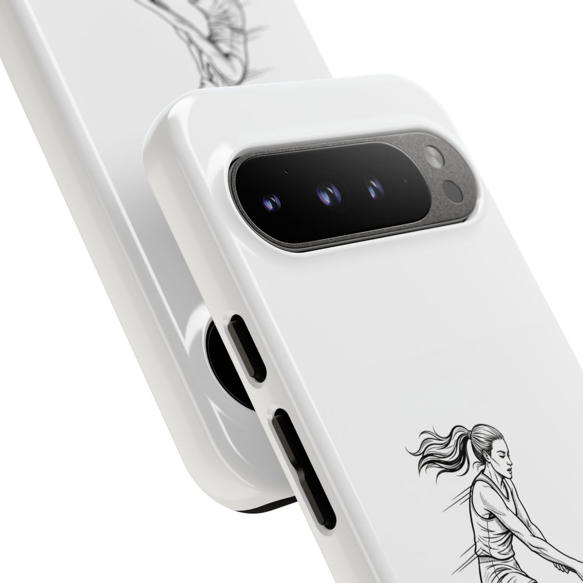 Phone Case, Hockey, Female  Player Minimalist sketch design, Tough Case
