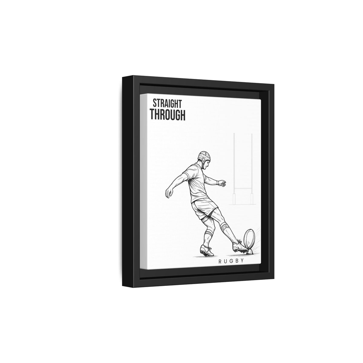 Print, Rugby Conversion Kick - Straight Through, Matte Canvas Print Framed Art