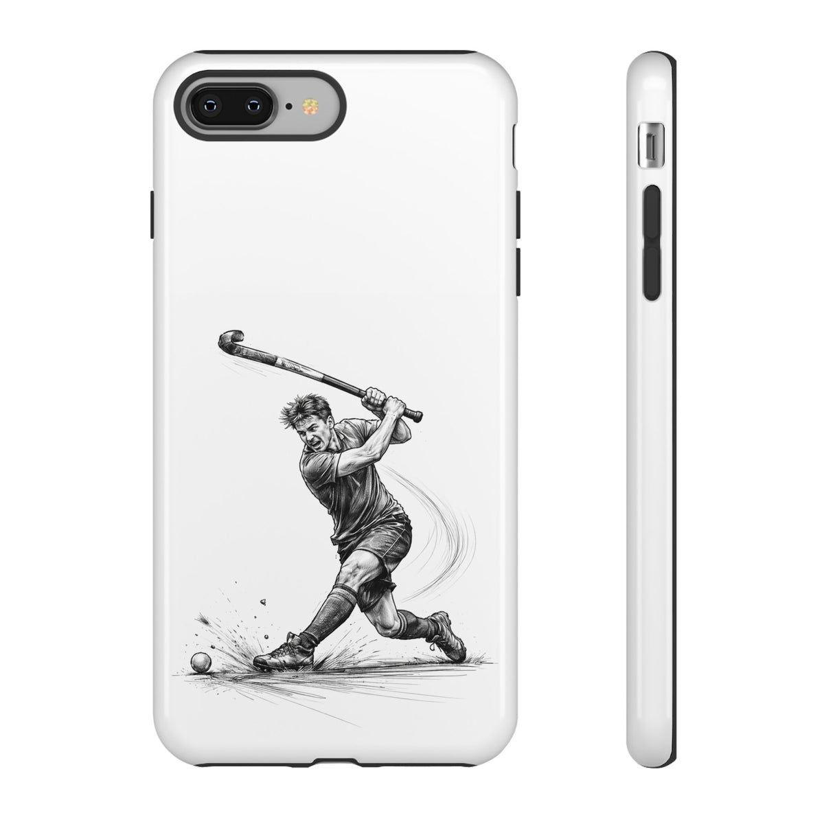 Phone case, Male Hockey Player Tomahawk Sketch,  Tough case