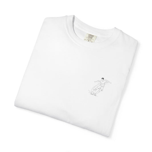 T-Shirt, Football Free Kick Striker Minimalist Sketch design, Cotton, Various Colours