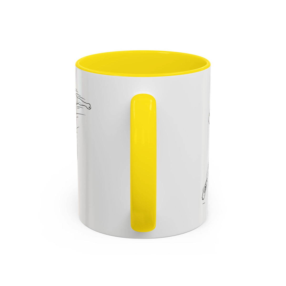 Mug, Football Players, Minimalistic Sketch design, Ceramic 325ml / 11oz, CHOICE of coloured inner