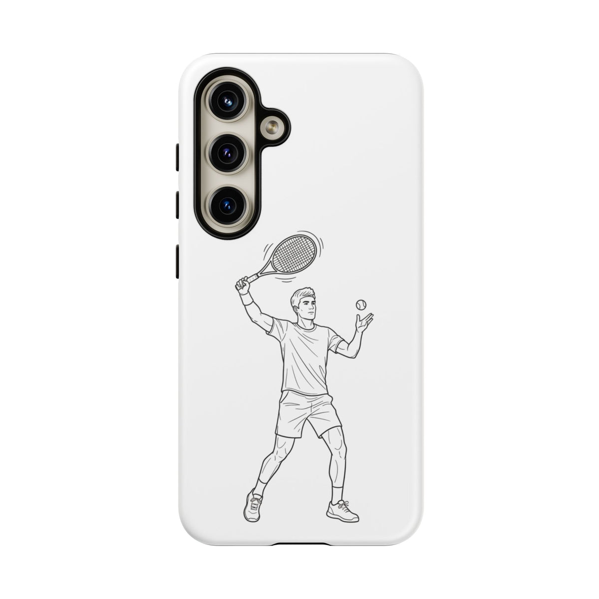 Phone Case, Racket Sports, Tennis Player overhead shot Design, Tough Case
