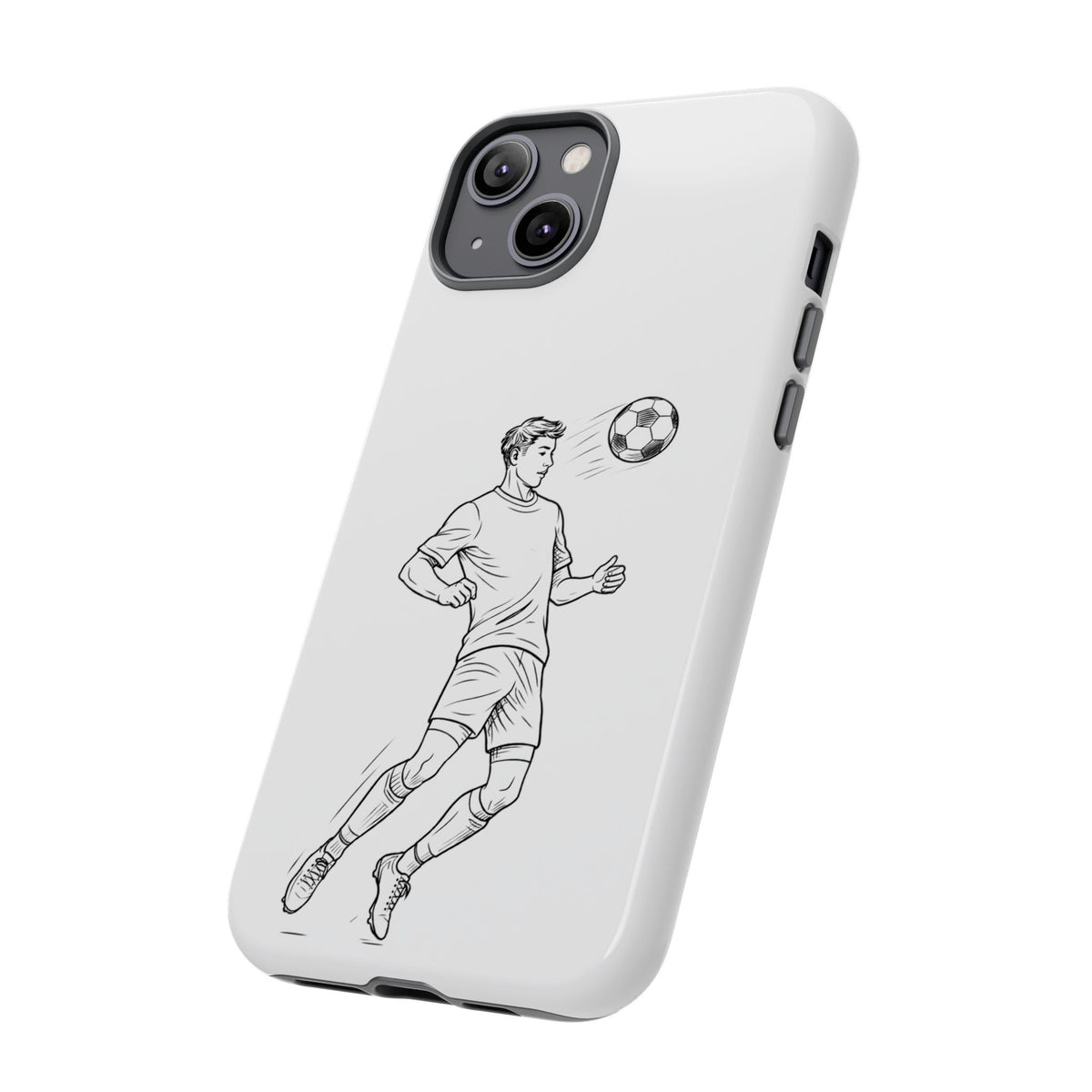 Phone Case, Football Chest-control Minimalist sketch Design, Tough Case