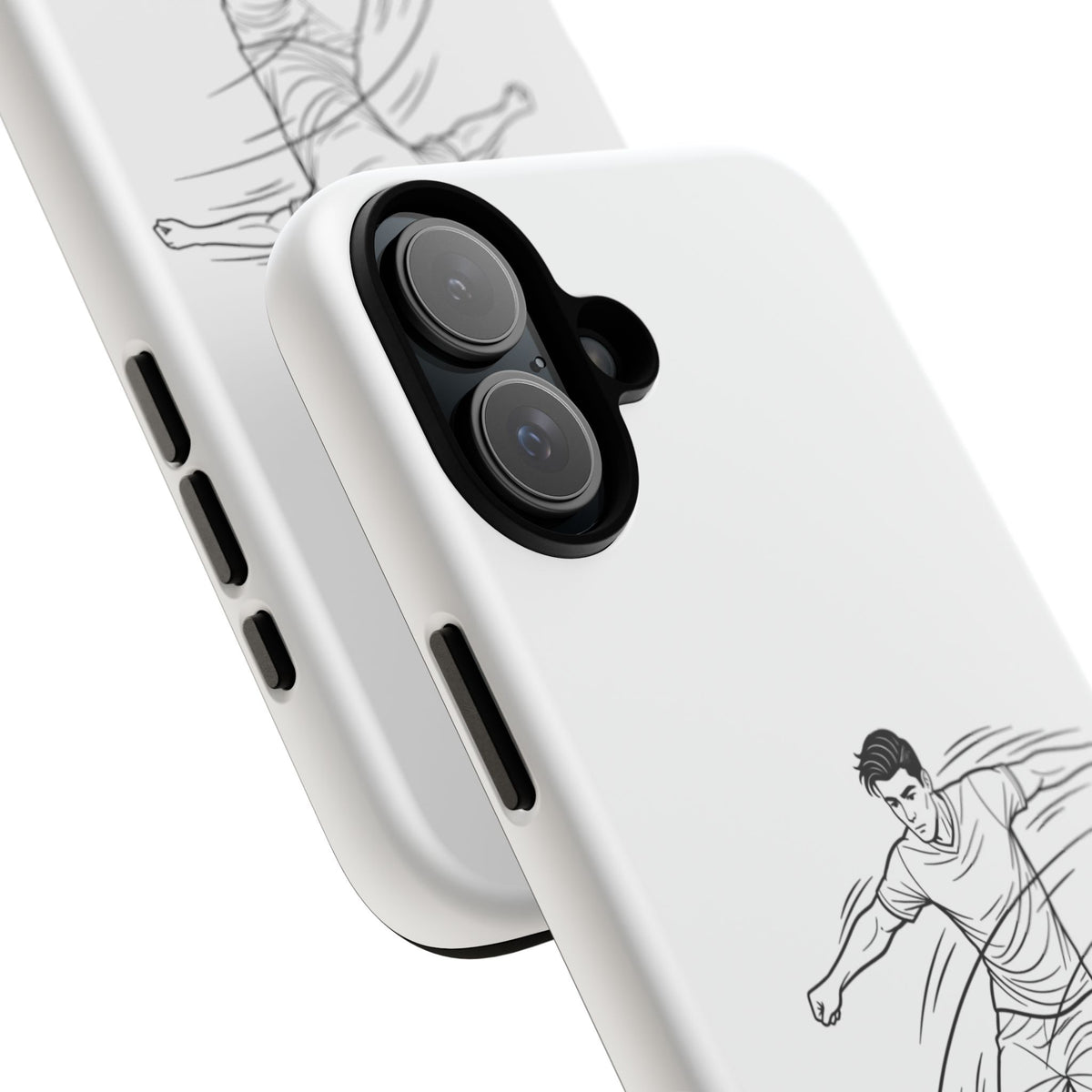 Phone Case, Football Free Kick / Strike Minimalist sketch Design, Tough Case
