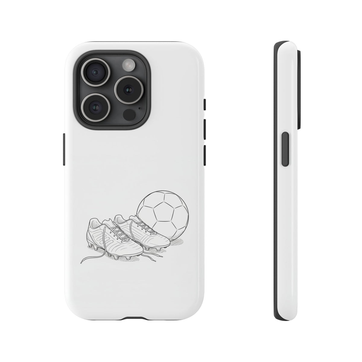 Phone Case, Football Boots & Ball Sketch , Tough Case