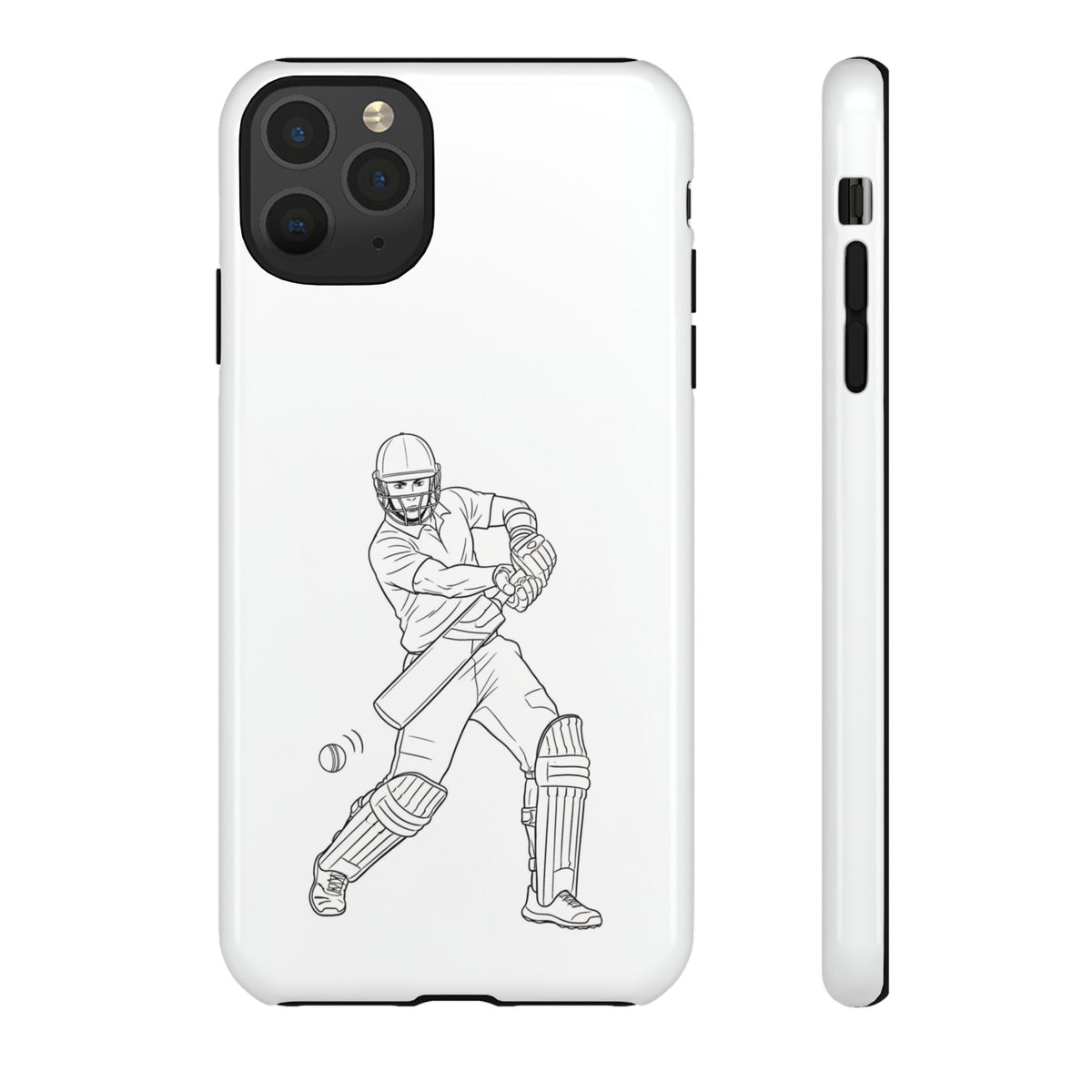 Phone Case, Cricket Batsman Sketch, Tough Case