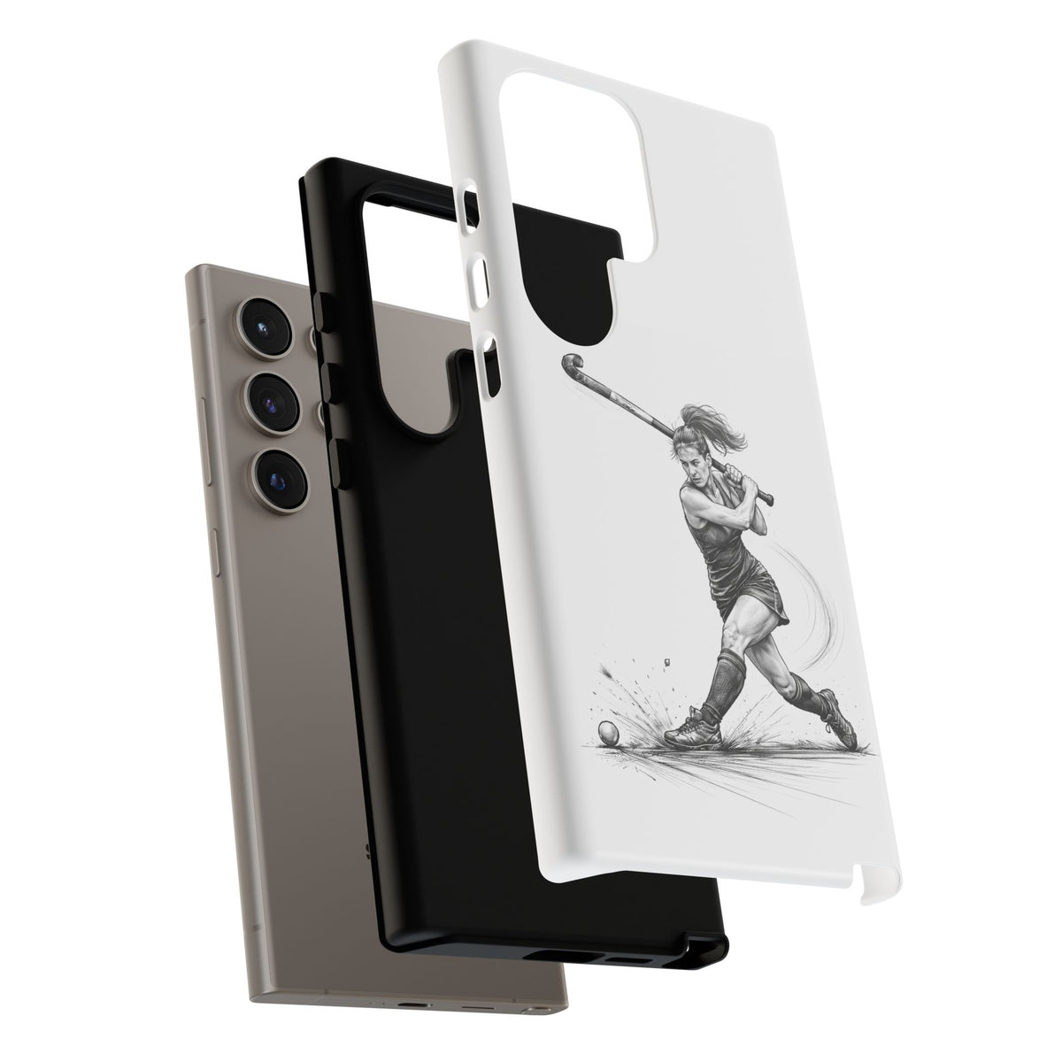 Phone Case, Hockey, Female Player "Tomahawk" shot design, Tough Case