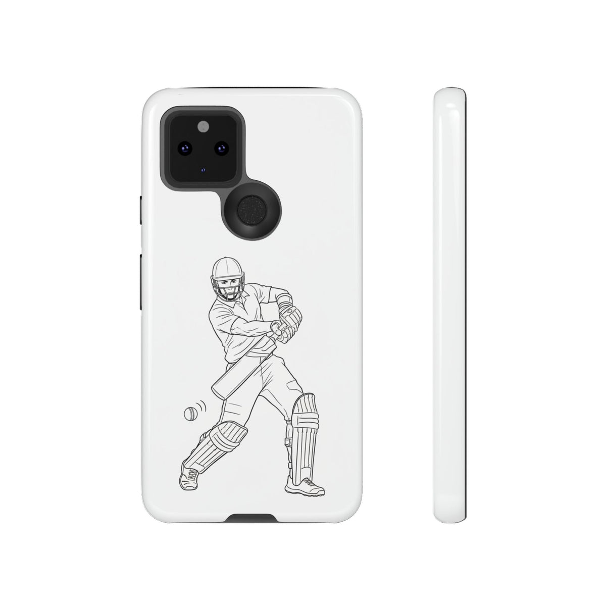 Phone Case, Cricket Batsman Sketch, Tough Case