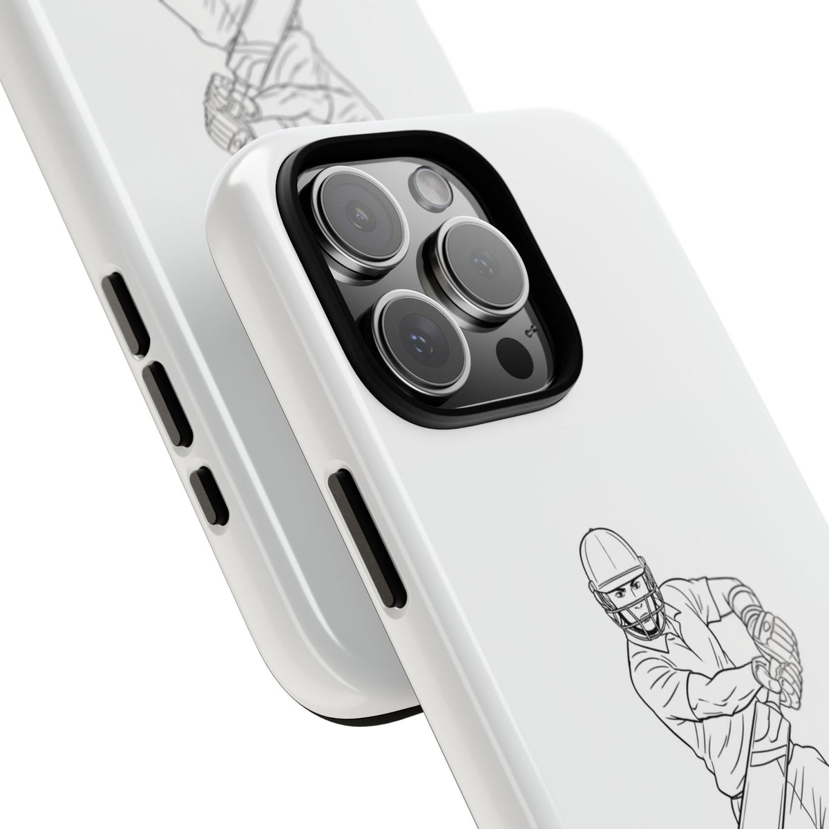 Phone Case, Cricket Batsman Sketch, Tough Case