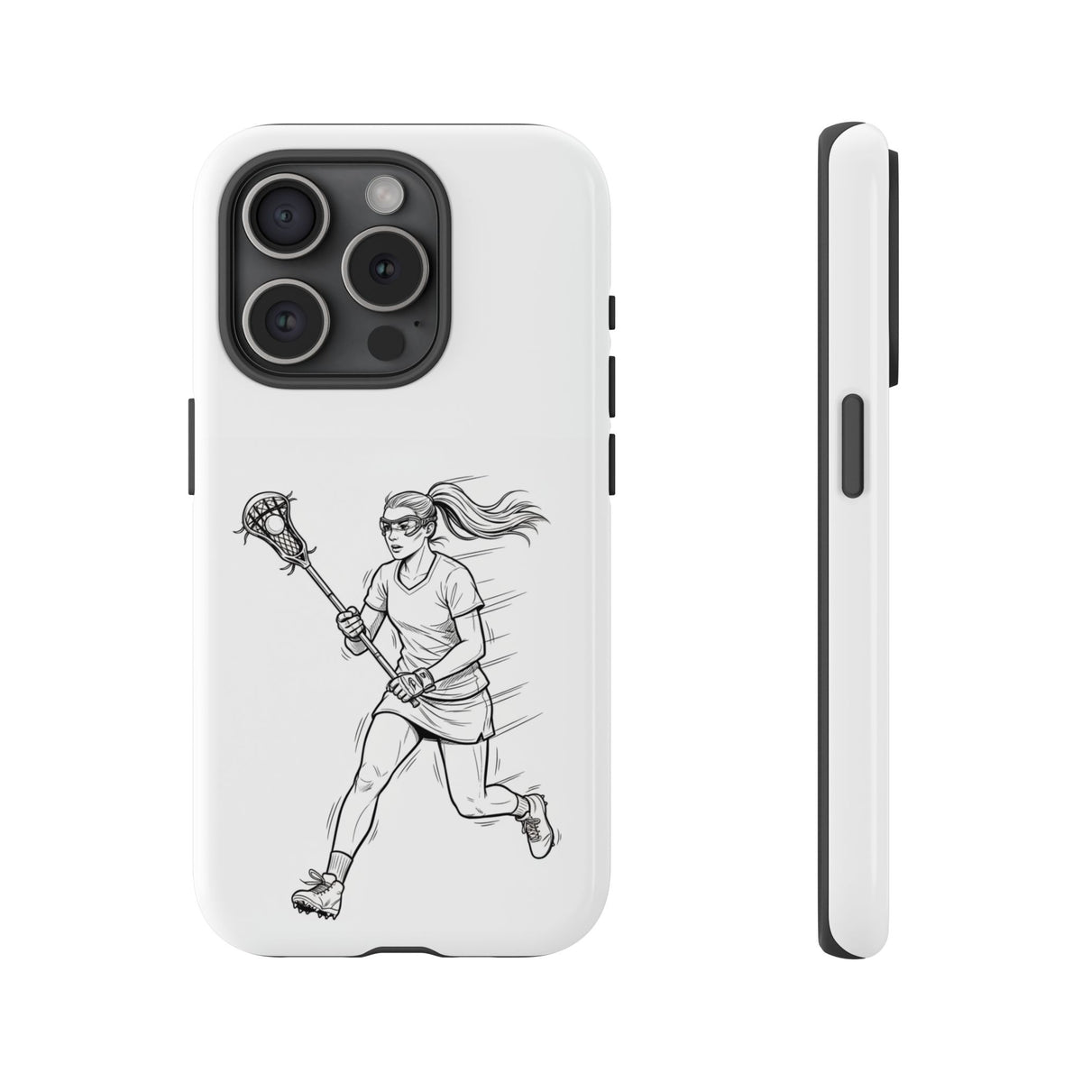 Phone Case, Lacrosse Player Sketch, Tough Case
