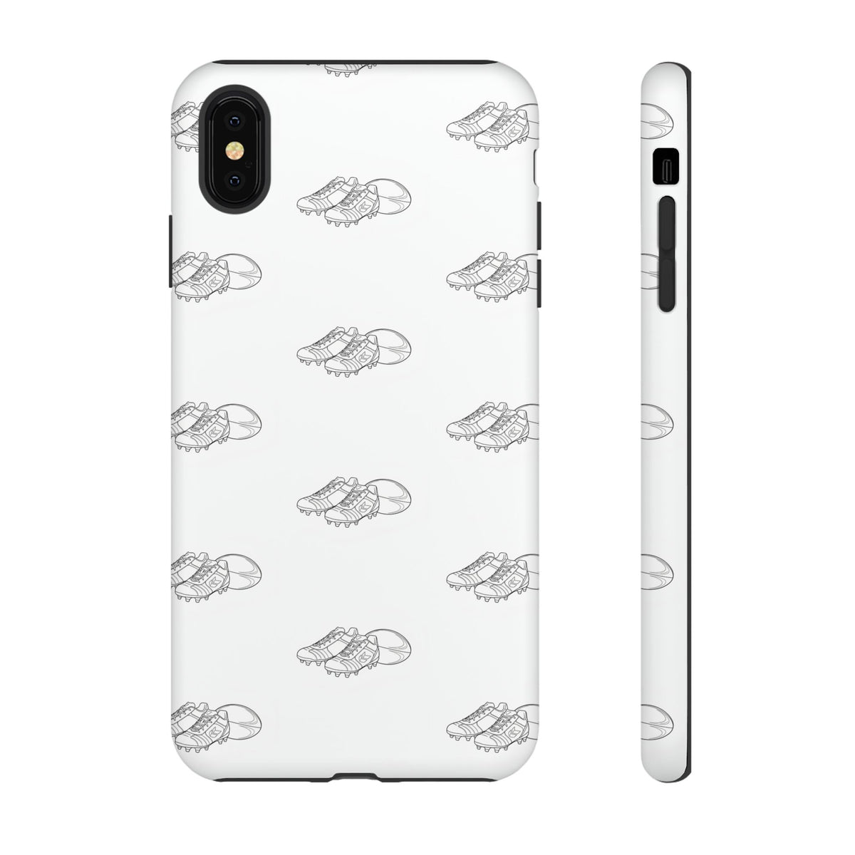 Phone Case Rugby Boots & Ball Repeat Pattern Tough Cases