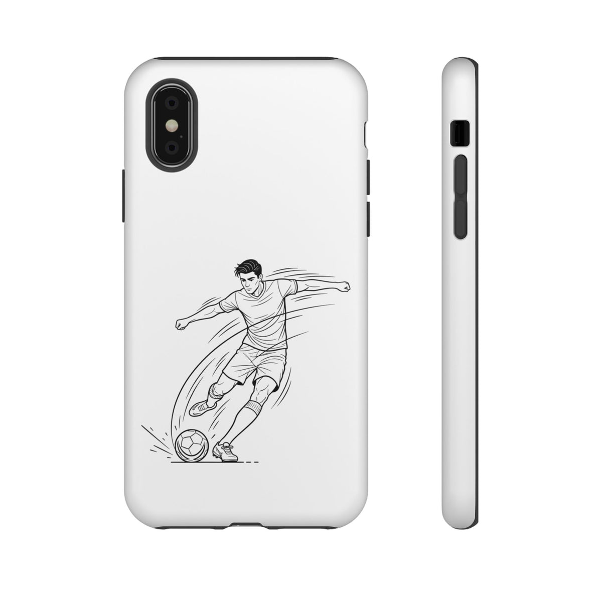 Phone Case, Football Free Kick / Strike Minimalist sketch Design, Tough Case