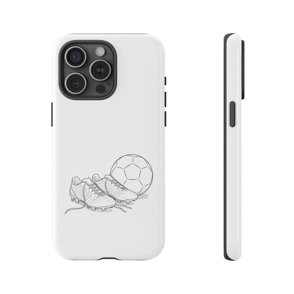 Phone Case, Football Boots & Ball Sketch , Tough Case